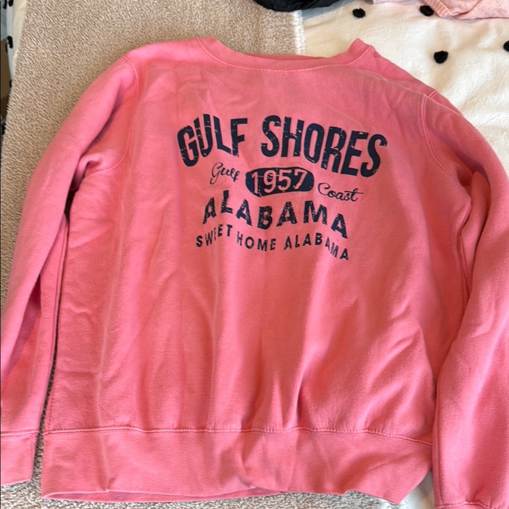 Pink Crew Neck Sweater Soft Cotton Casual